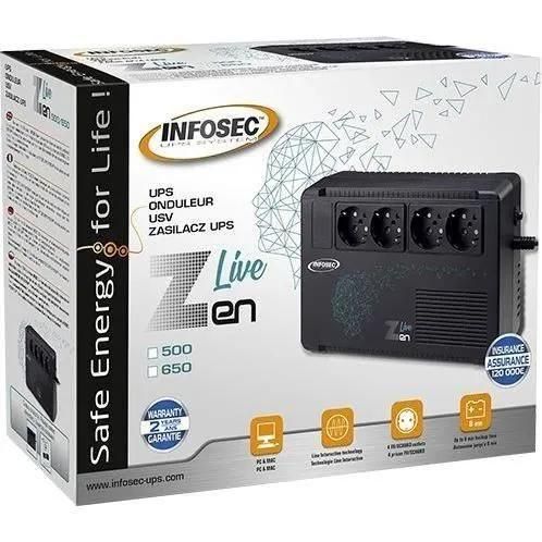 INFOSEC Zen Live 500 - Onduleur - CA 220/230/240 V - 500 VA - 4.5 Ah - conn... - 4