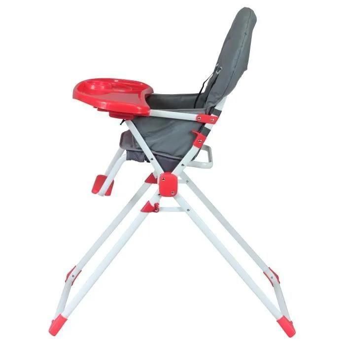 Bambikid Chaise Haute Fixe - Gris & Rouge - 2