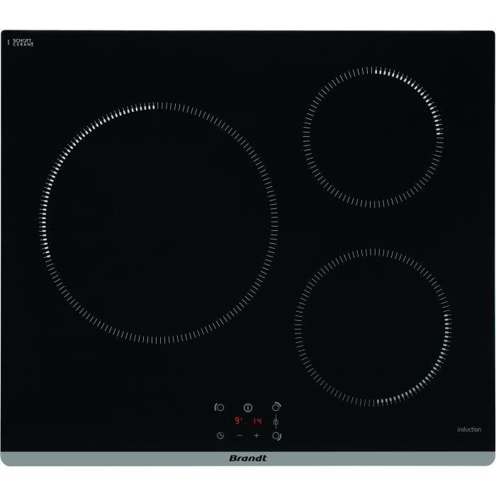 Brandt TI364B Table de cuisson  induction Noir - 3 foyers