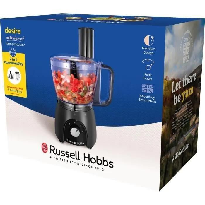 Robot culinaire - RUSSEL HOBBS - Desire Matte Charcoal - 600 W - 2 vitesses... - 3