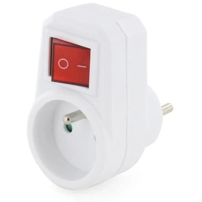 Multiprise murale compact, 1 prises blanc CHACON