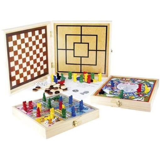 Jeu De Societe Coffret En Bois 100 Jeux
