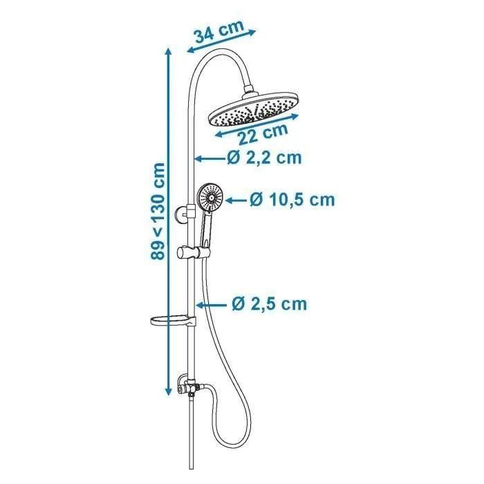 ROUSSEAU Colonne de douche sans robinet Spatial 2 - 4