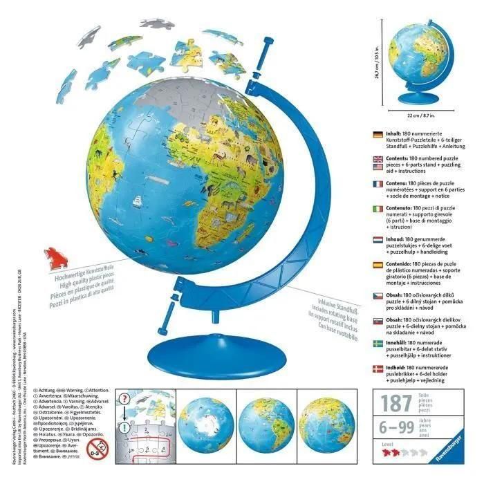 Puzzle Puzzle 3d Globe 180 P - 3