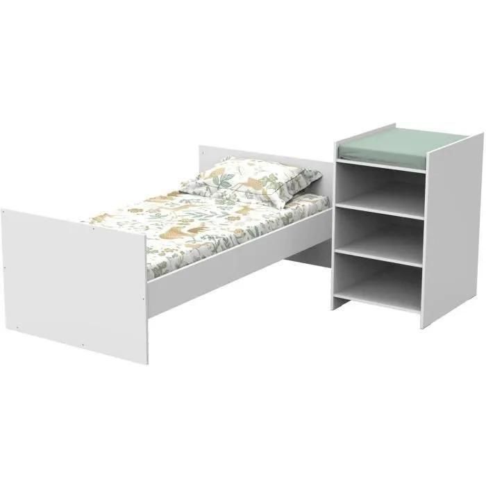 Lit Chambre �volutif Commode �tag�re First Blanc Chant Blanc - 2