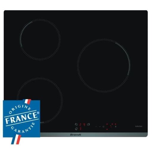 Brandt BPI6310B - Table de cuisson � induction - 3 plaques de cuisson - Nic...