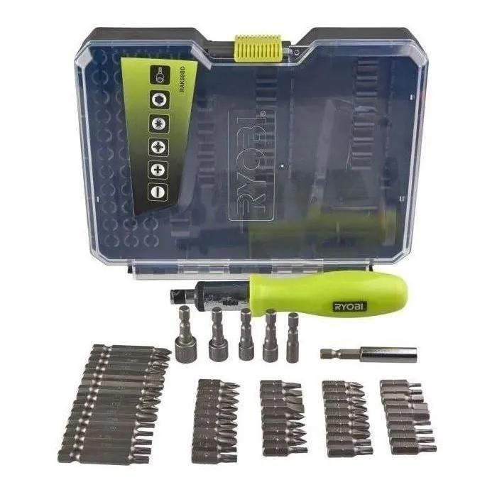 Coffret 59 accessoires vissage-boulonnage avec tournevis � cliquet - RAK59S... - 2