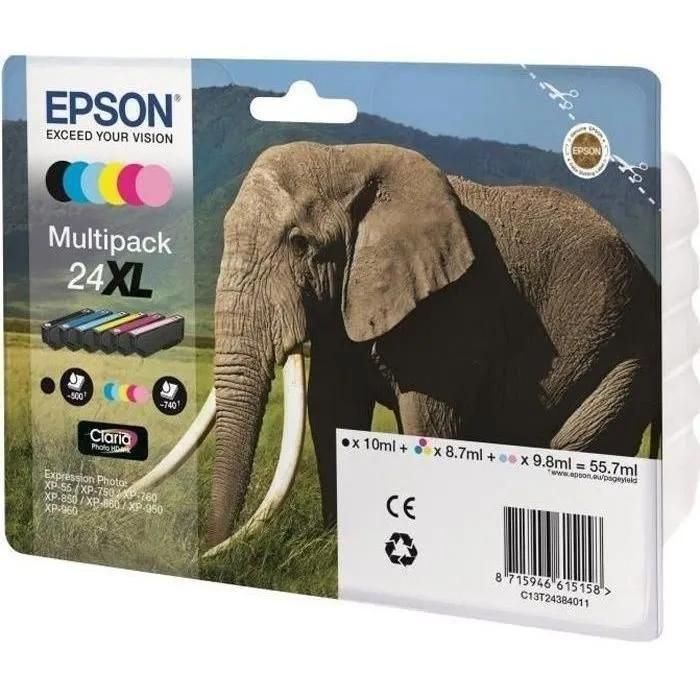 Epson 24XL Multipack - Pack de 6 - 55.7 ml - XL - noir, jaune, cyan, magent...