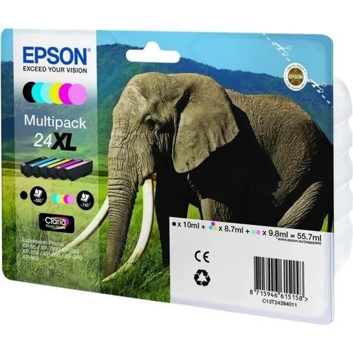 Epson 24XL Multipack - Pack de 6 - 55.7 ml - XL - noir, jaune, cyan, magent... - 2