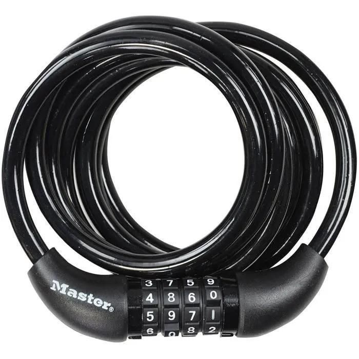 Master Lock Cble Antivol Noir 1,80 M