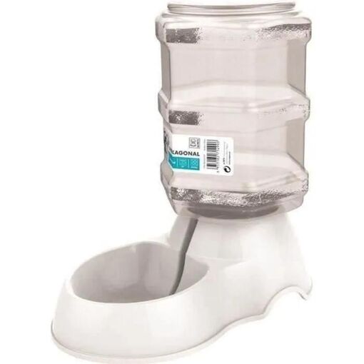 M-Pets Distributeur D'eau Hexagonal - 3500ml - Blanc - Pour Chien - 2