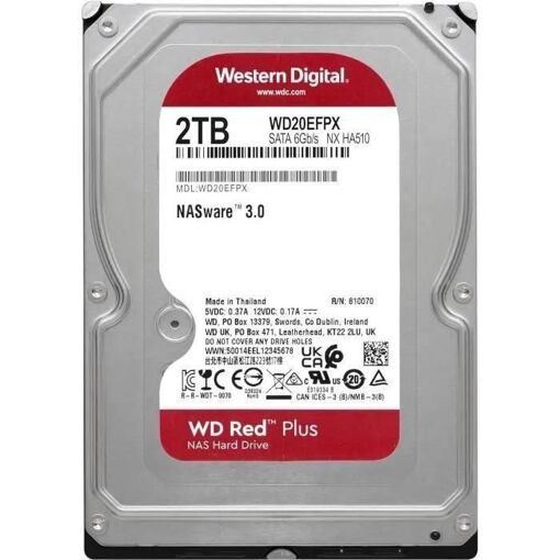 WD Red WD20EFPX - Disque dur - 2 To - interne - 3.5' - SATA 6Gb/s - 5400 to... - 2