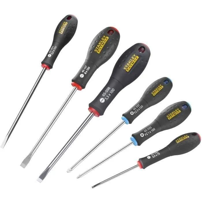 Jeu de 6 tournevis STANLEY FATMAX �lectricien + m�canicien - pozidriv - 2