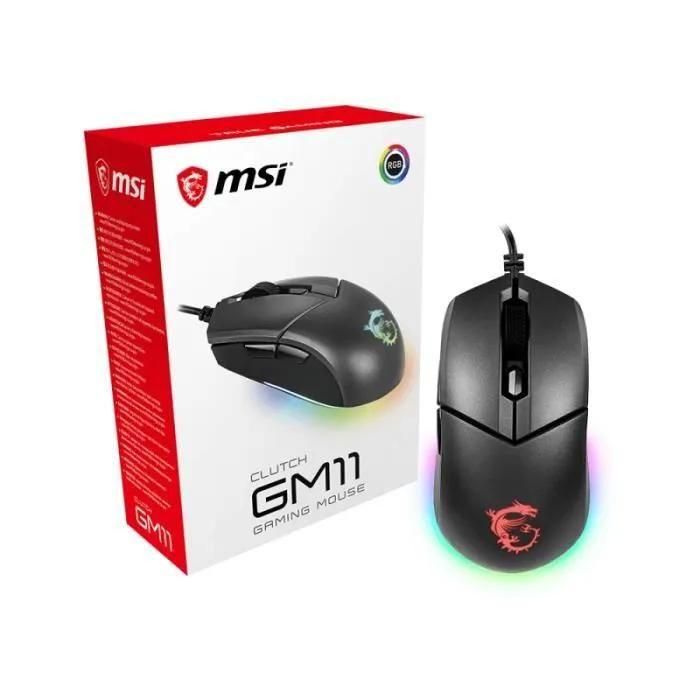 MSI Clutch GM11 Gaming - Souris - droitiers et gauchers - optique - 6 bouto... - 2