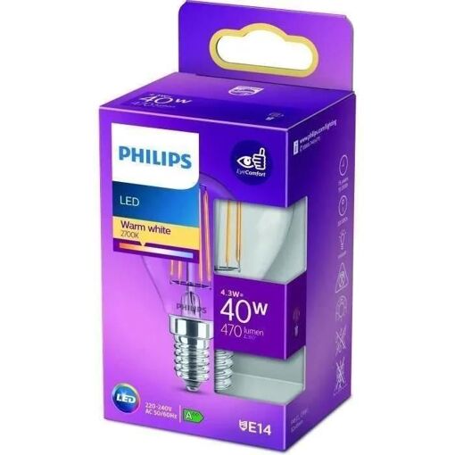 Philips Led Classic 40w Sph�rique E14 Blanc Chaud Non Dimmable