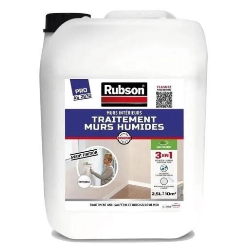RUBSON 1800290 Stop Salptre Murs Intrieurs Incolore Bidon plastique 2.5L