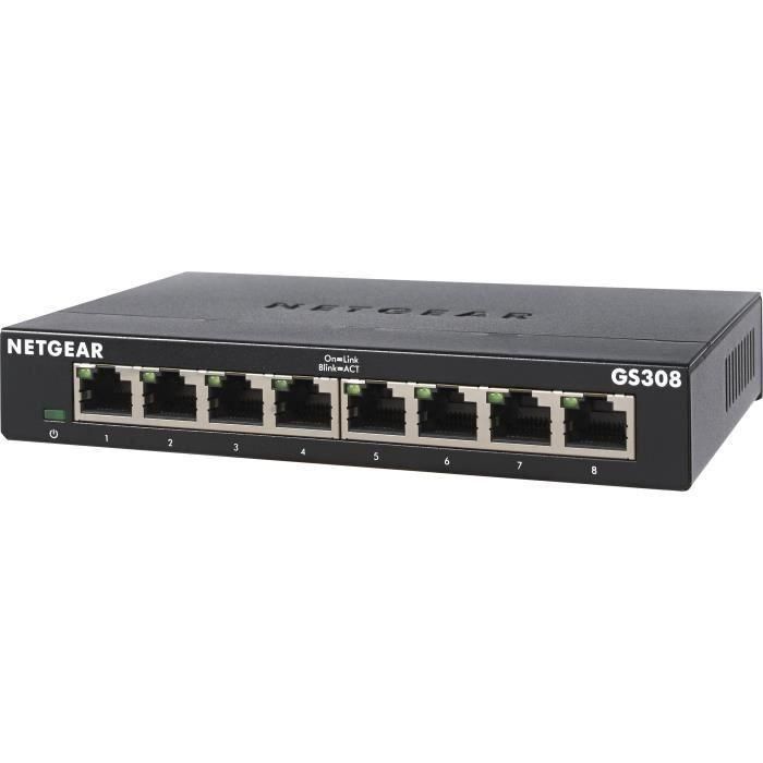 NETGEAR GS308v3 - Commutateur - non g�r� - 8 x 10/100/1000 - de bureau, fix...