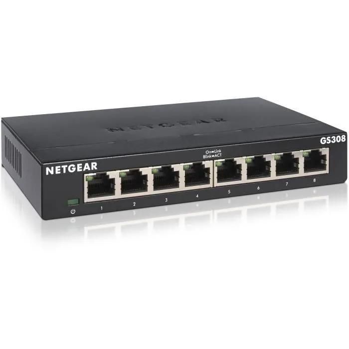 NETGEAR GS308v3 - Commutateur - non g�r� - 8 x 10/100/1000 - de bureau, fix... - 4