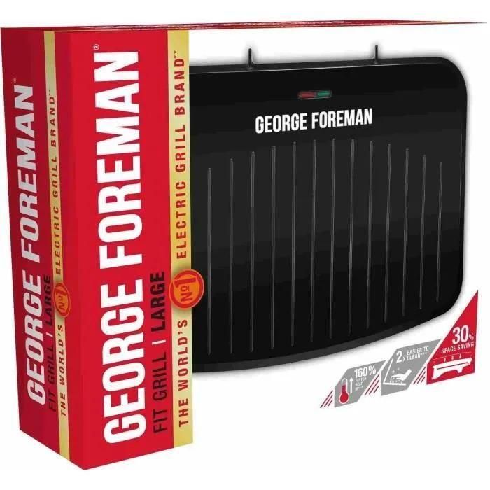 George Foreman Fit 25820-56 Large - Gril -lectrique - noir mat/noir brilla... - 2