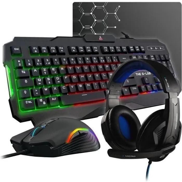 The G-Lab COMBO ARGON EVOLUTION - Ensemble de clavier, souris, casque et ta...