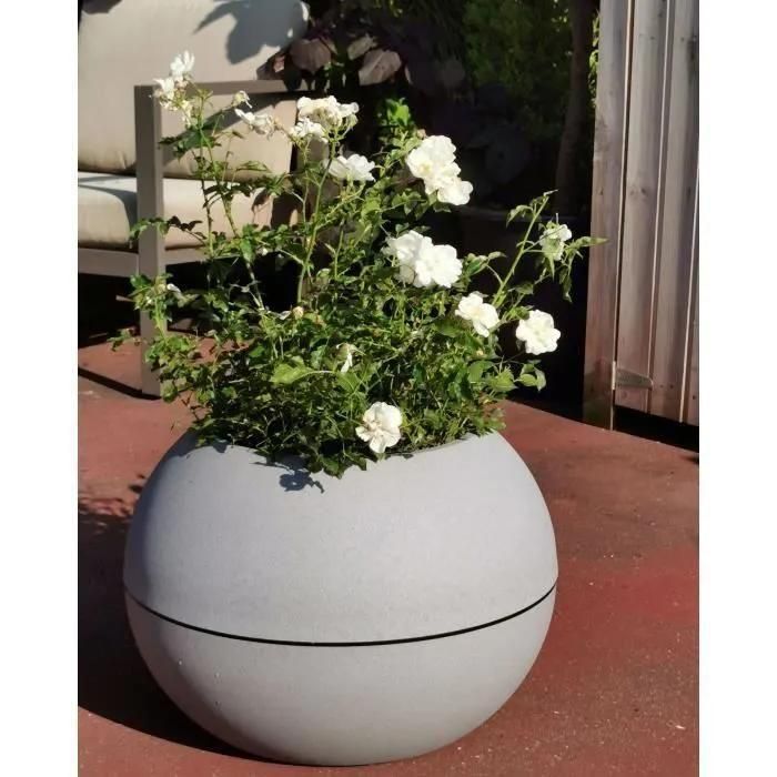 Riviera - Pot De Fleurs Boule - D40 - Stone - 2