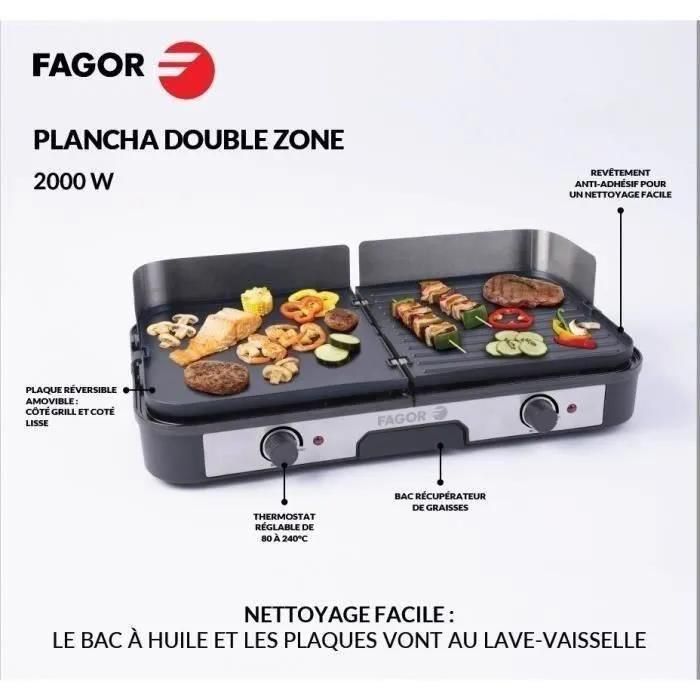 Fagor FG823 - Plancha/gril -�lectrique - 1290 cm � - inox - 2