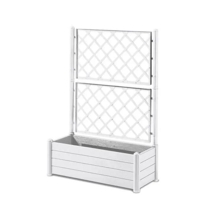 Stefanplast Bac A Fleurs Rectangulaire Avec Treillis - Finition En Bois - 1... - 3
