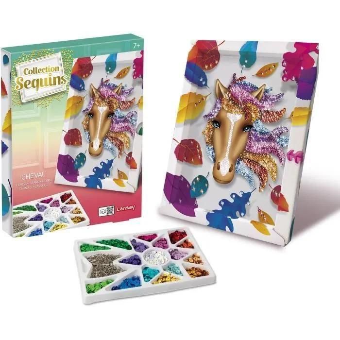 Cheval - Illustration Avec Sequins - 4