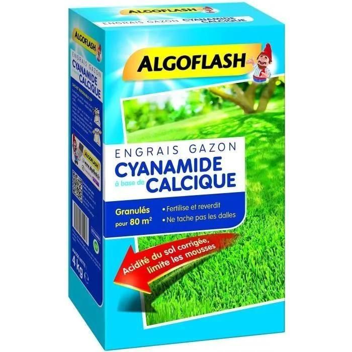 ALGOFLASH Engrais Gazon Cyanamide - 4kg - 2