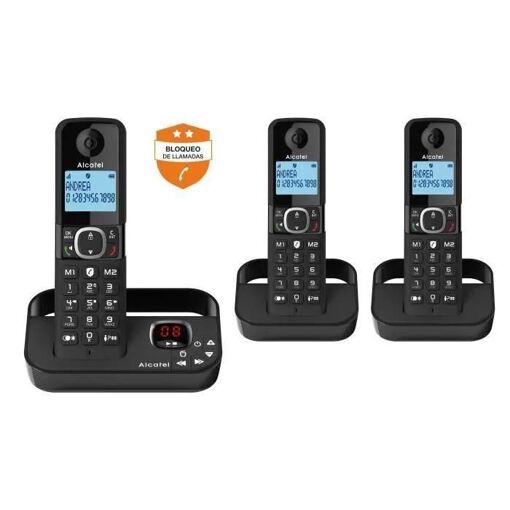 T�l�phone fixe sans fil - ALCATEL - F860 voice trio noir - Blocage d'appels...