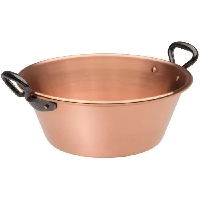 BAUMALU Bassine a confiture 26 cm cuivre 12-10eme anses fonte - 3