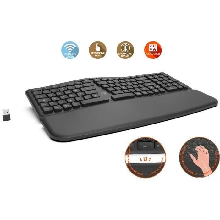 Mobility Lab Clavier Sans Fil Ergonomique (Noir) - 3