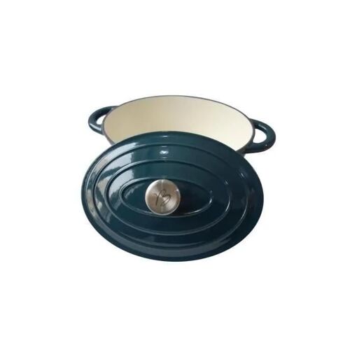Cocotte Baumalu 30 Cm - Forme Ovale - Bleu Vert - 2