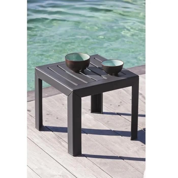 Table Basse De Jardin R�sine Miami 40x40cm Anthracite - Grosfillex - 2