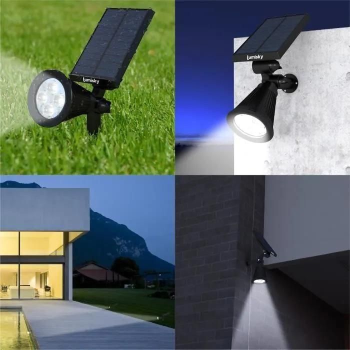 Spot Solaire Projecteur 2 En 1 Spiky W34 4 Led Blanches - 2