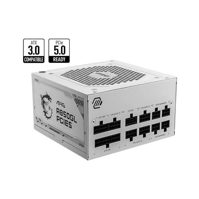 MSI MAG A850GL PCIE5 - Alimentation ATX 850W Full Modulaire - 80 PLUS Gold ...