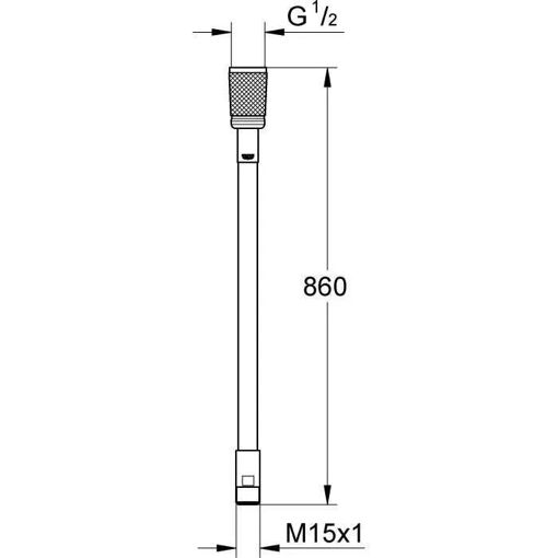 Flexible Grohe - Flexible 0.70 m �vier M 15 x 100 - F1/2 - 2