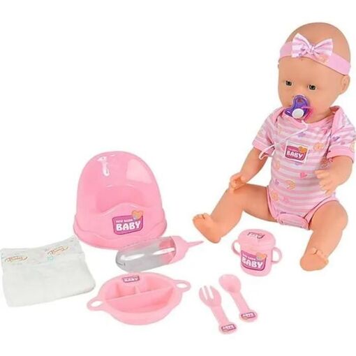 Poupees Nbb Poupon Rose 43cm Boit Fait Pipi