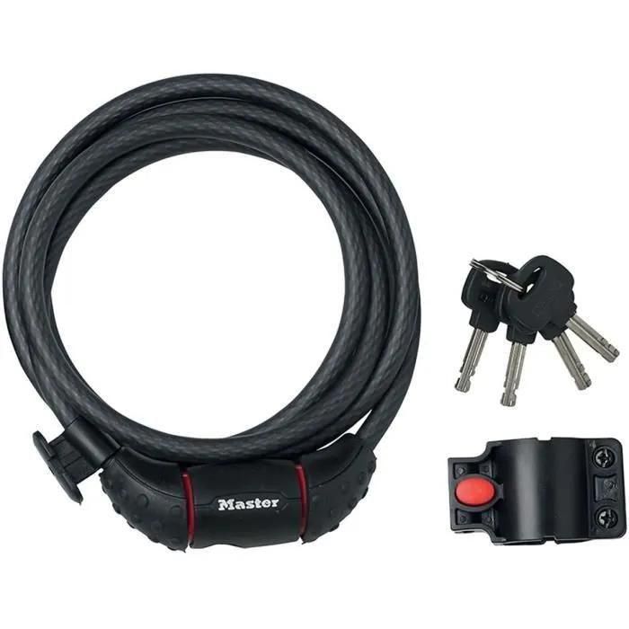 C�ble Acier Tress� MASTER LOCK 1.8Mx10mm - 4 Cl�s