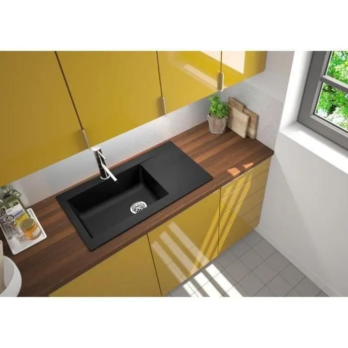 STRADOUR Evier cuisine a encastrer 1 grand bac + 1 gouttoir Einna - Rsine... - 2