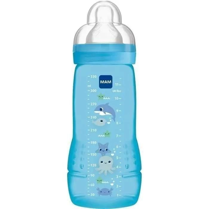 Biberon Easy Active 2�me Age Bleu 330ml Jungle