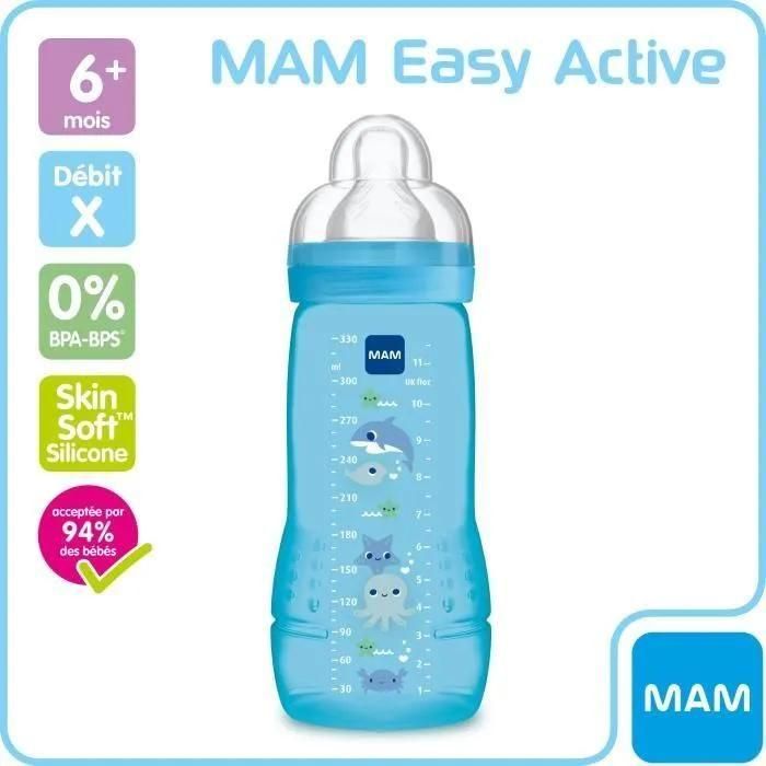 Biberon Easy Active 2�me Age Bleu 330ml Jungle - 2