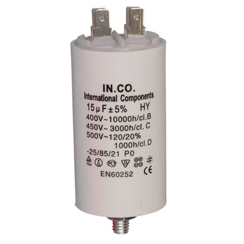 Condensateur 15mf universel Sèche-linge (481010344796 C00317456 ARISTON HOTPOINT BALAY BOSCH CONSTRUCTA GAGGENAU INDESIT NEFF SIEMENS VEDETTE WHIRLPOOL)