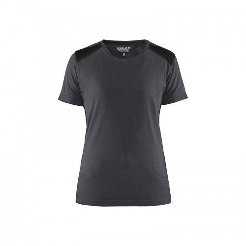 T-shirt de travail bicolore 100% coton femme 3479 - gris et noir - S BLAKLADER