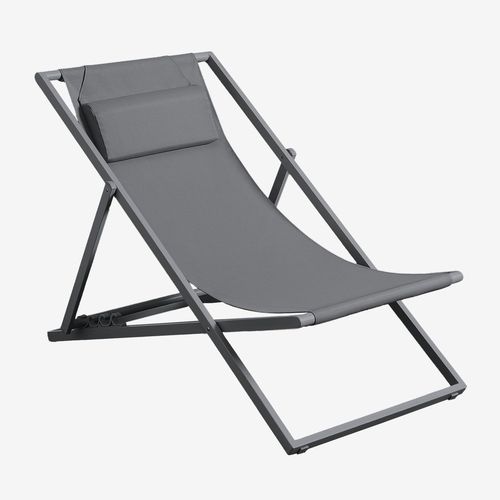 Hamac Pliant Jensy Avec Coussin En Acier Gris Graphite
