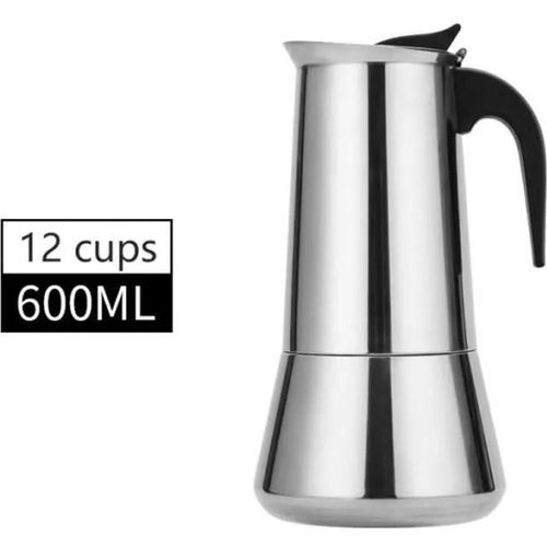 Cafetière,2-4-6-9-12 Tasses Cuisinière Cafetière Inox Haut Italien Moka Expresso Cafeteira Expresso Percolateur Moka - Type 600ml.
