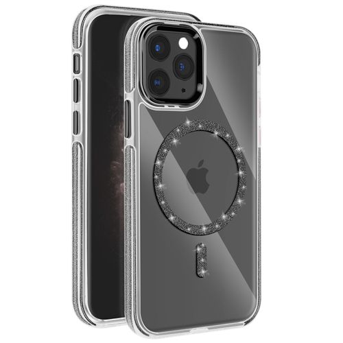 Coque Magsafe Pour Iphone 11 Pro Silicone Pailleté Noir