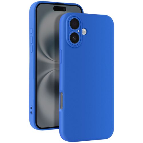 Coque Pour Iphone 16 Silicone Lisse Bloc Caméra Protégé Bleu