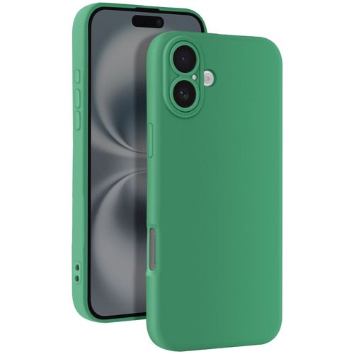 Coque Pour Iphone 16 Silicone Lisse Bloc Caméra Protégé Vert