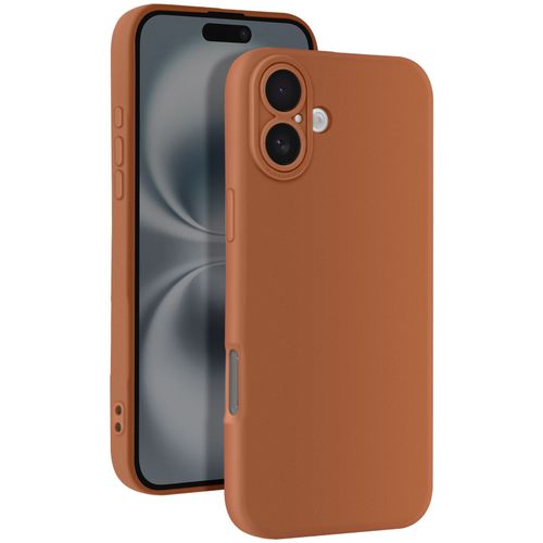 Coque Pour Iphone 16 Silicone Lisse Bloc Caméra Protégé Marron